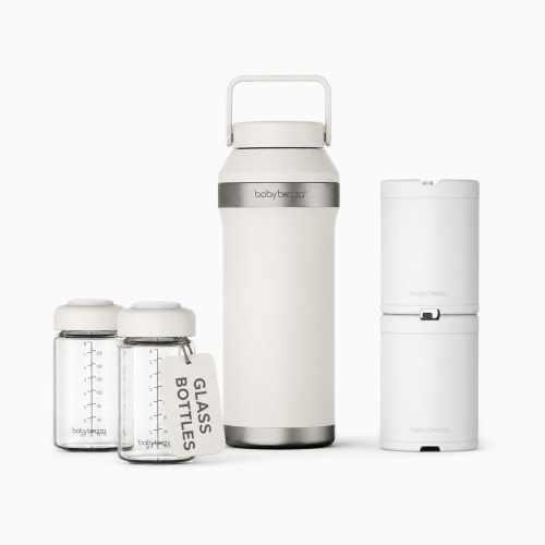 Baby Brezza Portable Breastmilk Cooler with Glass Bottles - White