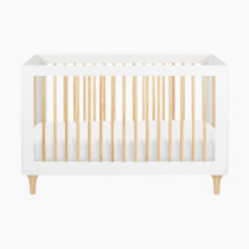 babyletto Lolly 3-in-1 Convertible Crib with Toddler Bed Conversion Kit - White/Natural