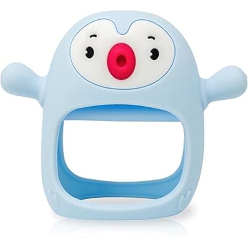 Teething Toy for Infants & Babies, Teethers for Babies 3-6 Months, Baby Teethers 0-6 Months, Teething Toys 6-12 Months, TotCo Never-Drop Baby Teething Toy, Blue