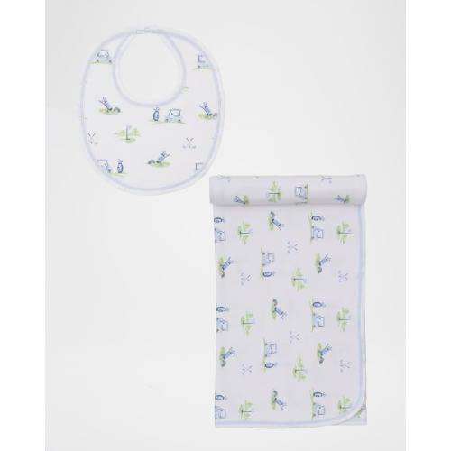 Boy's Fairway Foursome Blanket and Bib Set