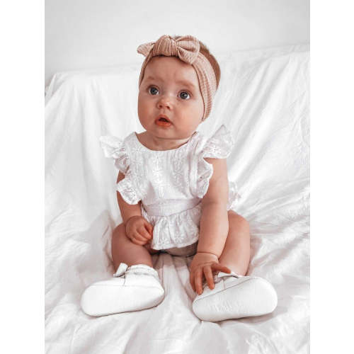 RIBBED PETITE BOW HEADBAND - DUSTY