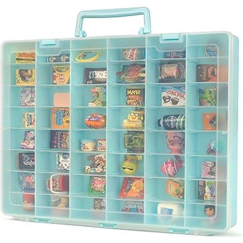 Amazon.com: Plastic Toy Storage Case Compatible with Mini Brands Collector Toys, Miniverse, Shopkins, Real Littles, and LOL Surprise Series 1, 2, 3, 4, Collectible Compartments for Miniatures, Travel Friendly (Blue) : Toys & Games