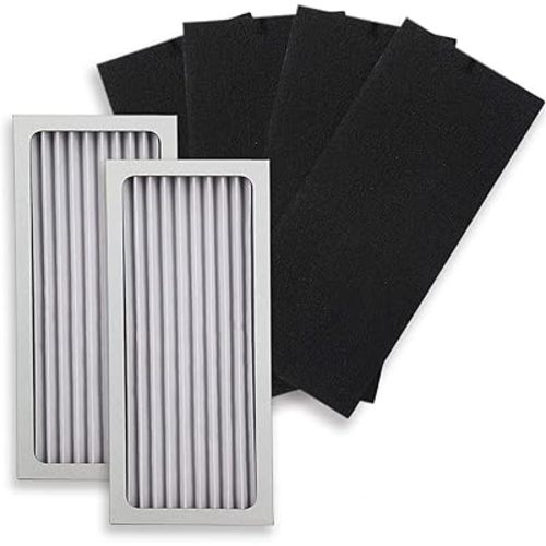 PUREBURG 990051000 Replacement True HEPA Filter Set Compatible with Hamilton Beach TrueAir 04383 04384 04385 04386 Compact Pet Air Purifier,H13 Activated Carbon,2-Pack