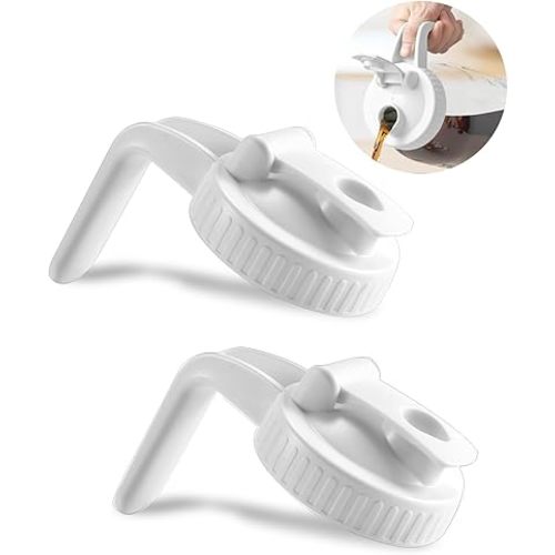 2 Pack Wide Mouth Mason Jar Lids V-Shaped with Handle, Mason Jar Pour Spout Lid with Extended Flip Lid Easy to Open, Airtight Leak Proof and Durable
