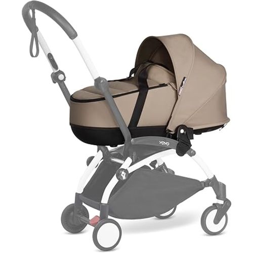 BABYZEN YOYO 0+ Bassinet, Taupe - Includes Thick Double Mattress, Ventilated Shell & Canopy - Requires YOYO2 Frame (Sold Separately)