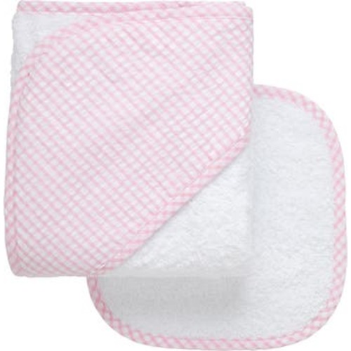 Big Check Hooded Towel & Washcloth Set