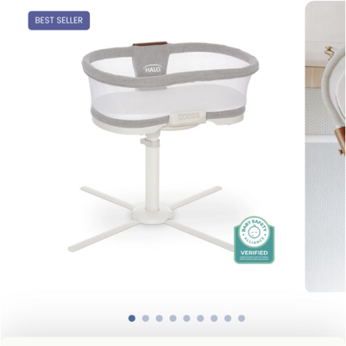 HALO - BassiNest Luxe Vibrating Bassinet, Bedside Sleeper - white