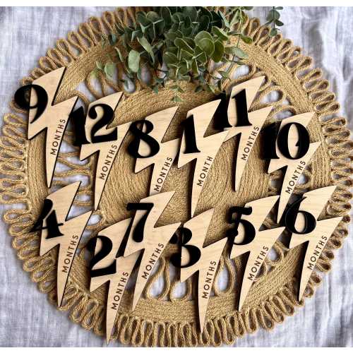 Lightning Bolt Baby Milestone Markers, Newborn Photo Prop, Photo Prop For First Year Photos, Wood Milestones, Milestone Cards For Boys