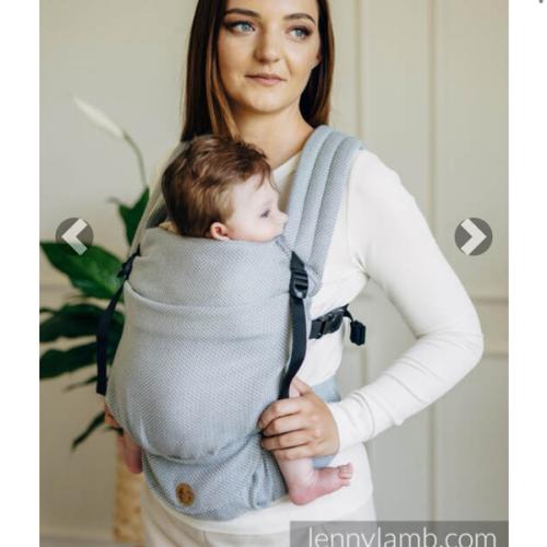 My First Carrier - LennyLight, Standard Size, herringbone weave 100% cotton - LITTLE HERRINGBONE GREY