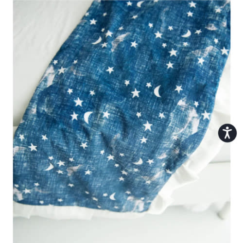 Navy Stars and Moons Blanket | Minky Couture