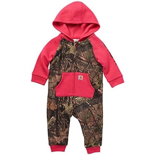 Carhartt Kid's CM9758 Long-Sleeve Quilted Jersey Zip Front Hooded Coverall - Gi