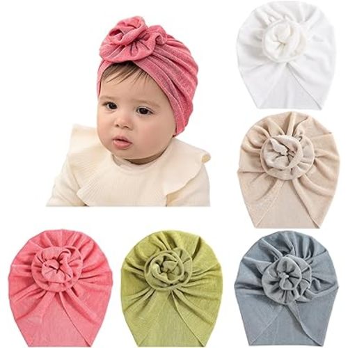 Newborn Baby Hospital Hat Soft Cotton Toddler Kids Girl Head Wrap with Big Bow Cap