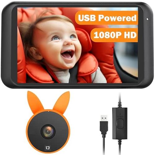 USB Baby Car Camera Plug-Play, 4.5" - Orange