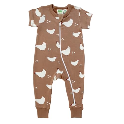 PARADE Organic Signature Print '2-Way' Zip Romper - Short Sleeve