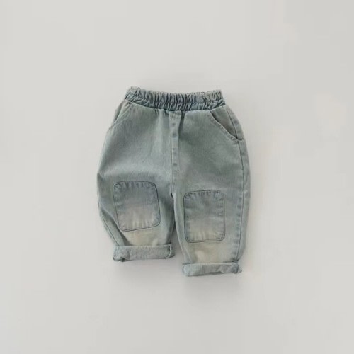 Baby Patch Denim Cute Basic Pants