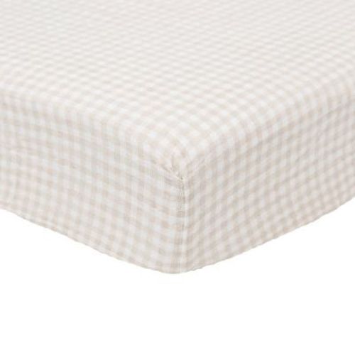 Little Unicorn Cotton Muslin Crib Sheet, Color: Tan