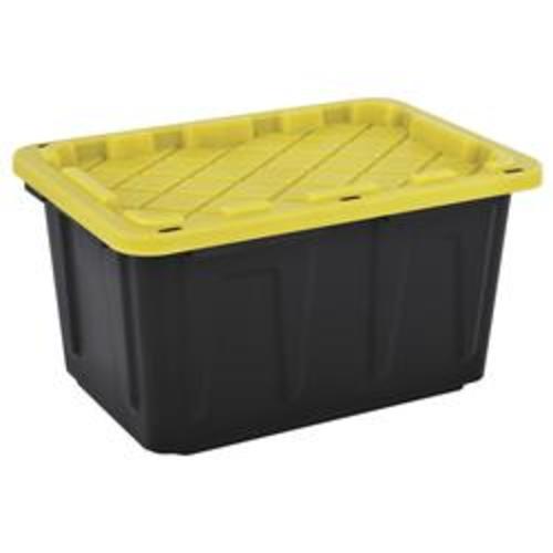 Performax® 27-Gallon Black Industrial Storage Tote with Snap-On Lid
