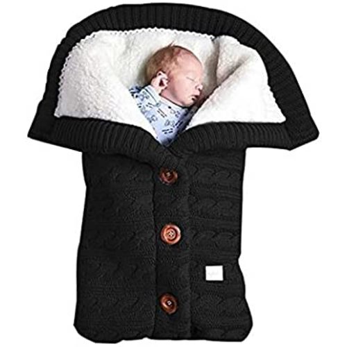 Warm Baby Sleeping Bag Envelope Winter Kid Sleepsack Footmuff Stroller Knitted Sleep Sack Newborn Knit Wool Swaddling Blanket