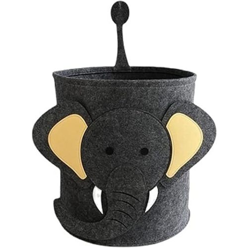 WEI LONG Cute Foldable Felt Laundry,Nursery Hamper Laundry Basket,Storage Baskets for Kids Boys and Girls,Office,Bedroom,Clothes,Toys(Elephant)