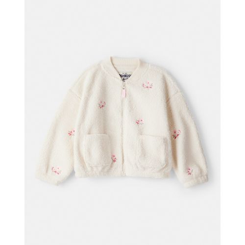Toddler Girl Floral Sherpa Bomber Jacket - Ivory - OshKosh B'gosh | Carter's