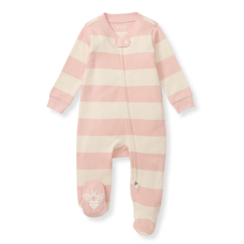 Rugby Stripe Organic Cotton Sleeper Pink Sand