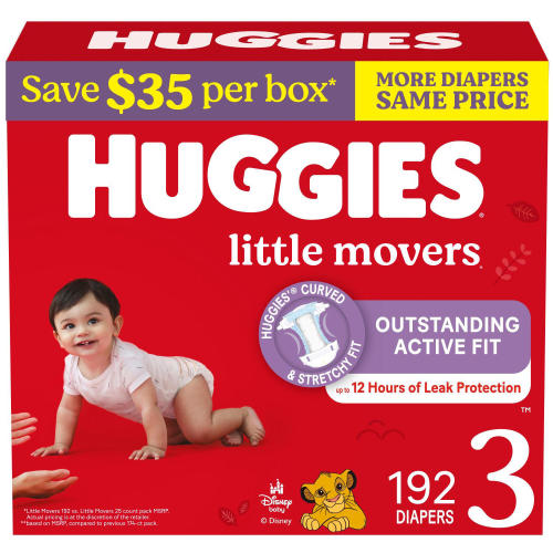 Huggies Little Movers Baby Diapers, Size 3-8 - Sam's Club