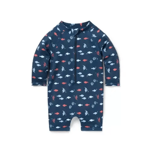 Baby Envoy Blue Fish Baby Recycled Fish Rash Guard Swimsuit by Janie and Jack