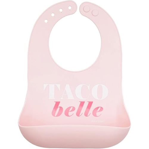 Baby Bib for Eating by Bella Tunno, Waterproof Silicone Bib with Large Food Catcher, Adjustable Fit for Babies 4-12 months & Toddlers 1-3 Years, Boys & Girls, Taco Belle