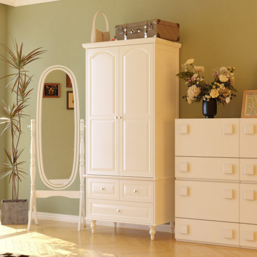 Charlton Home® Modern Wardrobe With 2-Door & 3-Drawers & Reviews | Wayfair