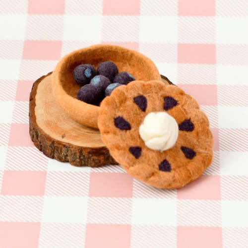 Felt Blueberry Pie Play Food Set