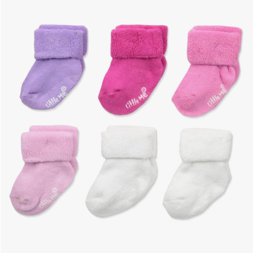 Little Me Baby Girls' 6 Pack Variety Socks