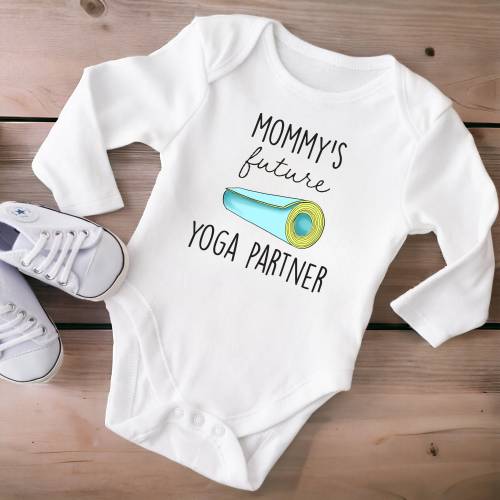 Yoga Partner Onesie®, Mom and Baby Gift, Custom Onesie®, Future Yoga Partner, Baby Shower Gift