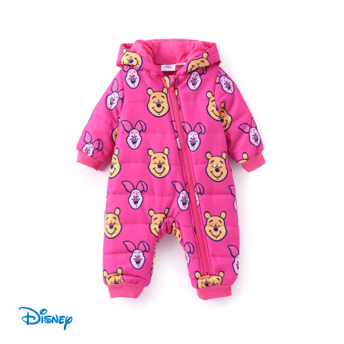 Disney Baby Winnie the Pooh Girls Boys Hooded Rompers Character Puffer Bodysuits Outfits Sizes 0/3-18M
