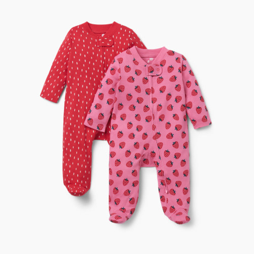 Small Story Printed Footie (2 Pack) - Berry Sweet, 0-3 M