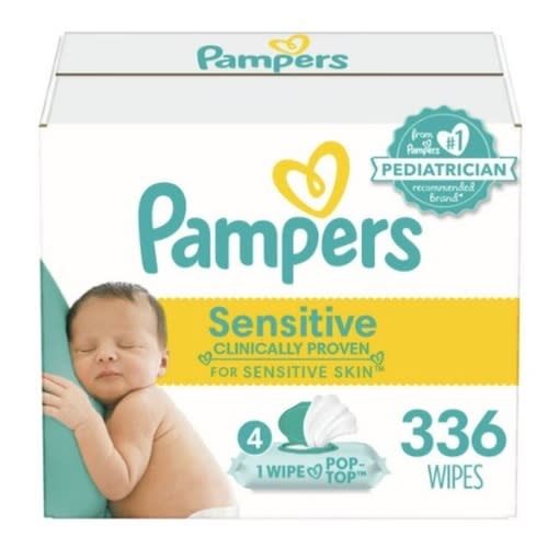 Pampers Sensitive Baby Wipes, Hypoallergenic, Pop-Top Packs