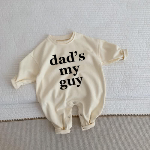 DOG'S MY GUY Baby Beige Romper