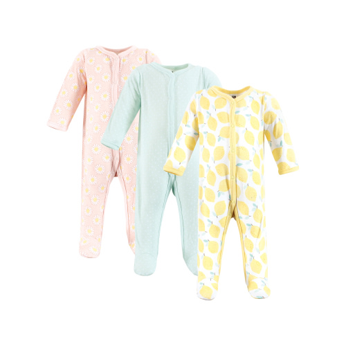 Hudson Baby Long Sleeve Sleep and Play, 3-Pack, Newborn-9 Months