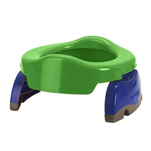 Kalencom Potette Plus 2-in-1 Travel Potty and Trainer Seat - Dual-Purpose Potty Training Toilet Seat - Portable Potty for Toddler Travel - With Durable, Lock-In Legs and Splash Guard - Green