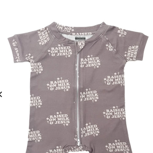 Raised On Milk & Jesus Bamboo Short Jumpsuit – OUR HOUSE ABOVE