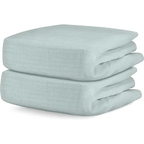 Newton Baby Organic Fitted Crib Sheets (2-Pack) - 100% Breathable and Ultra-Soft, 100% Organic Muslin Cotton, Sage, Fits All Standard Cribs