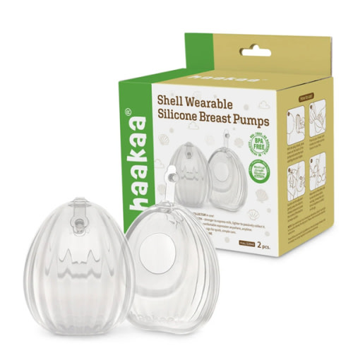 Haakaa Shell Wearable Silicone Breast Pump– Hazel & Fawn (2pk/ 4oz)