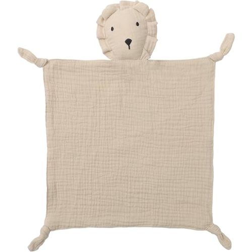 Organic Cotton Lion Loveys Soft & Breathable Newborn Security Blanket, for Baby Boy Girl, Gender Neutral. Muslin Fabric for Comfortable Sleep & Play, Ideal for Newborns, Toddler