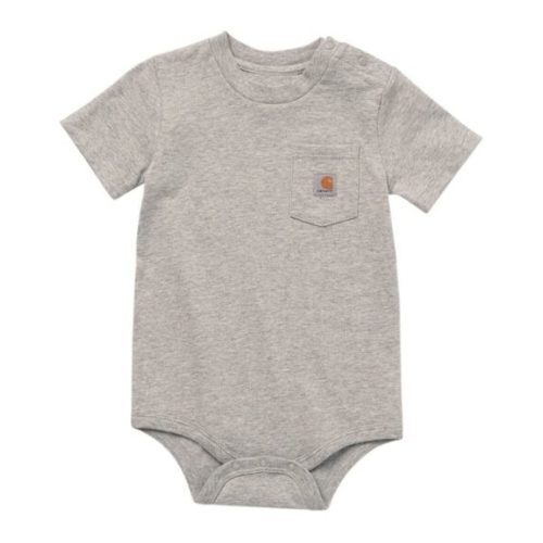 Carhartt, Kids' Infant Gray Heather Short Sleeve Pocket Bodysuit - Wilco Farm Stores