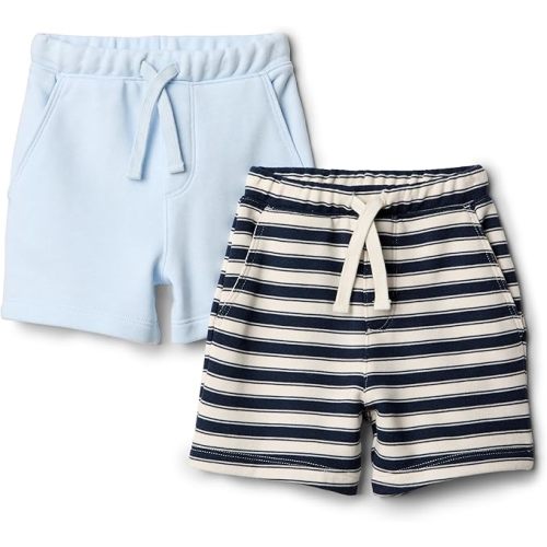 Amazon Essentials x Sofia Grainge Toddlers and Baby Boys' Pull On Knit Shorts, Pack of 2