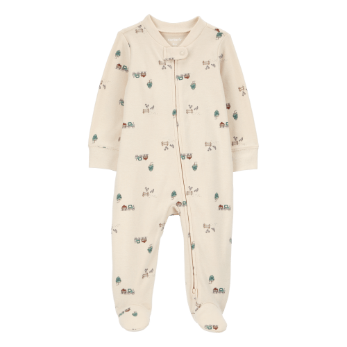 Baby Truck Print 2-Way Zip Cotton Sleep & Play Pajamas - Carter's | Carter's