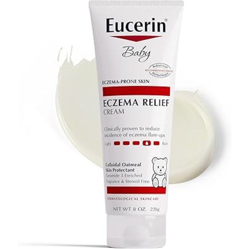 Eucerin Baby Eczema Relief Body Cream, Fragrance Free Baby Eczema Cream with Colloidal Oatmeal, Ceramide-3 and Licorice Root Extract, 8 Oz Tube