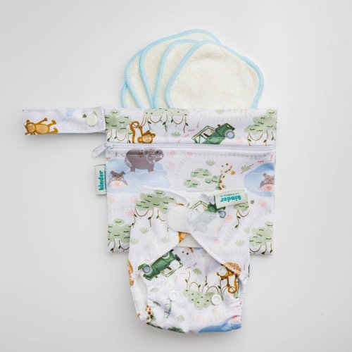 Reusable Doll Toy Diaper Set with 5 Mini Reusable Baby Wipes