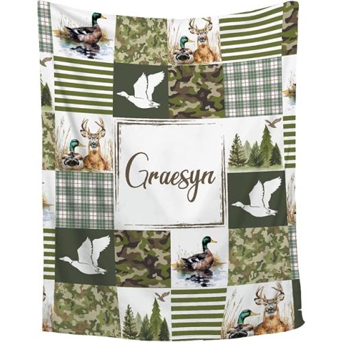 Personalized Baby Blanket for Girls & Boys, Custom Duck Swaddle Blanket with Name, Toddlers to Newborns, Wild Duck Gifts, 30"x40" Crib Size