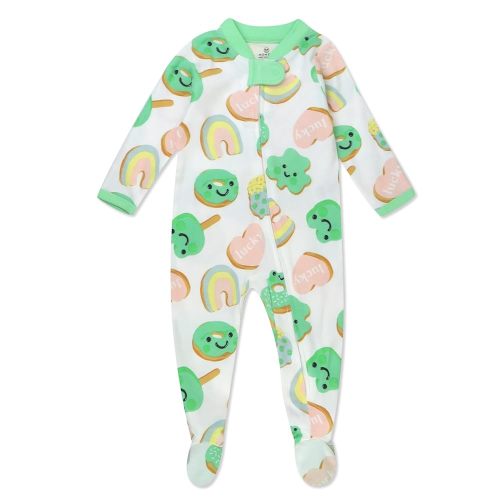 HonestBaby Baby Celebration Sleep & Play Footed One-Piece Pajama Sleeper 100% Organic Cotton
