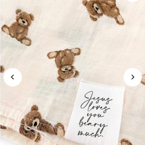Jesus Loves You Beary Much Swaddle Blanket – AmorClothingCo.